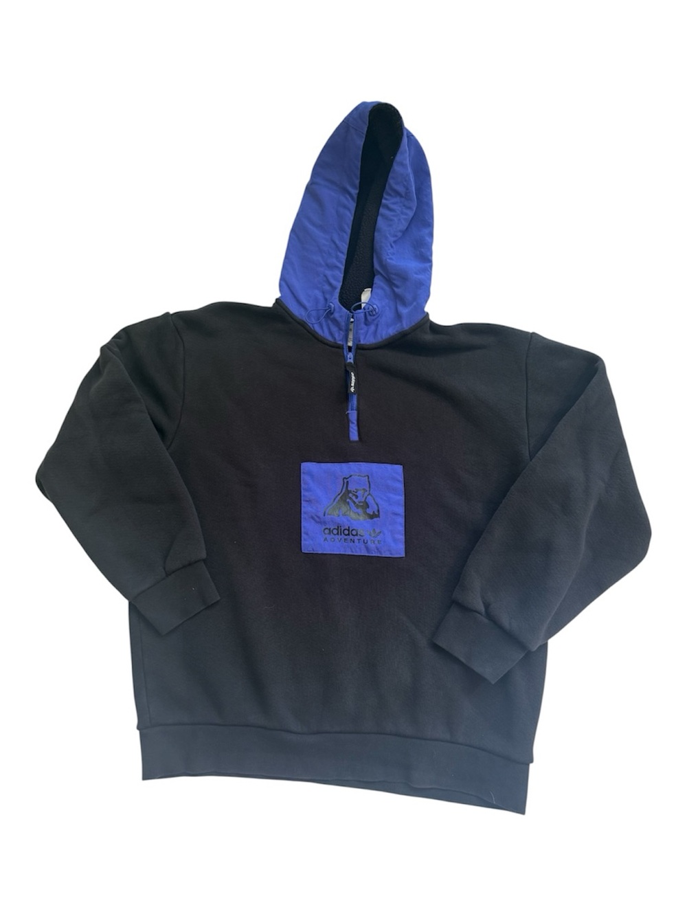 adidas Black and Royal Blue Adventure Half-Zip Pullover Men's Size M Athleisure